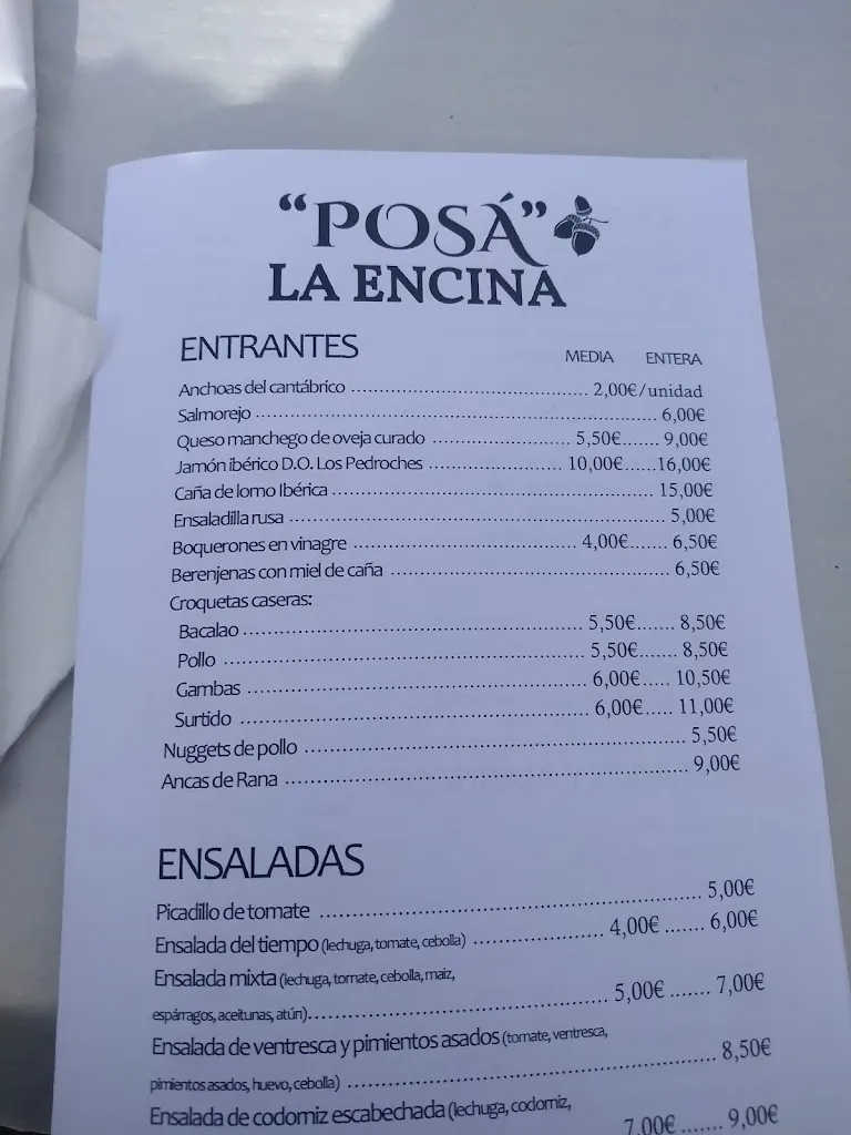 Menu_Posá La Encina Hostal Cardeña_Cárdenas_image_4