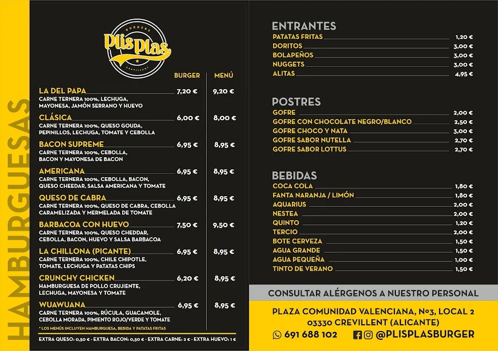 Menü_Plis Plas Burger Crevillente_Crevillent_Bild_1