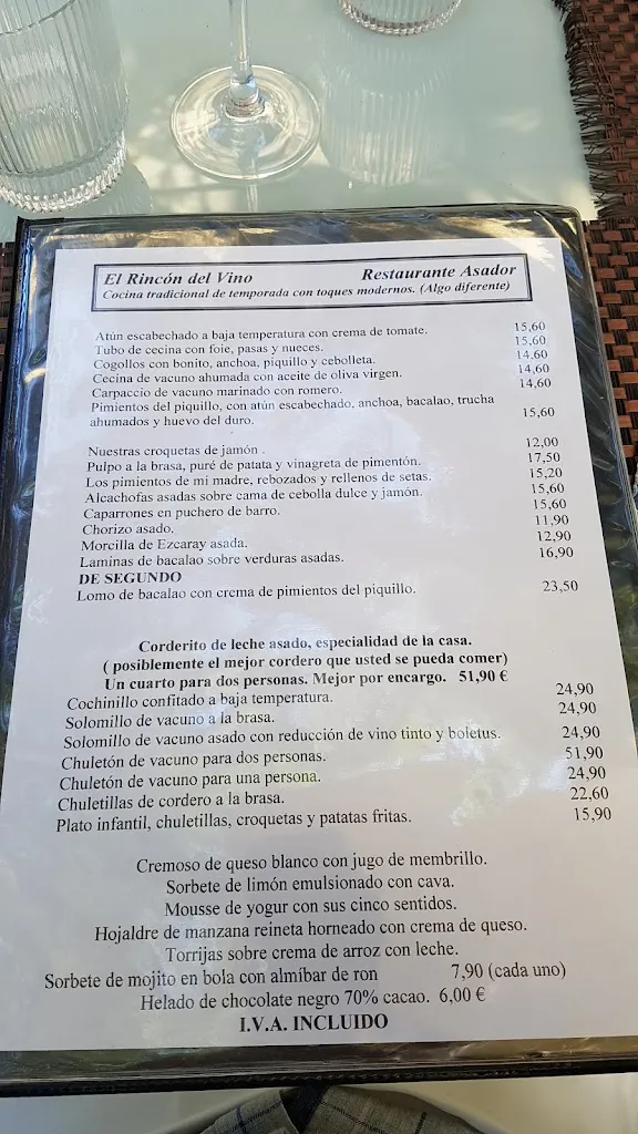 Menu_Restaurante El Rincón del Vino_Ezcaray_immagine_1