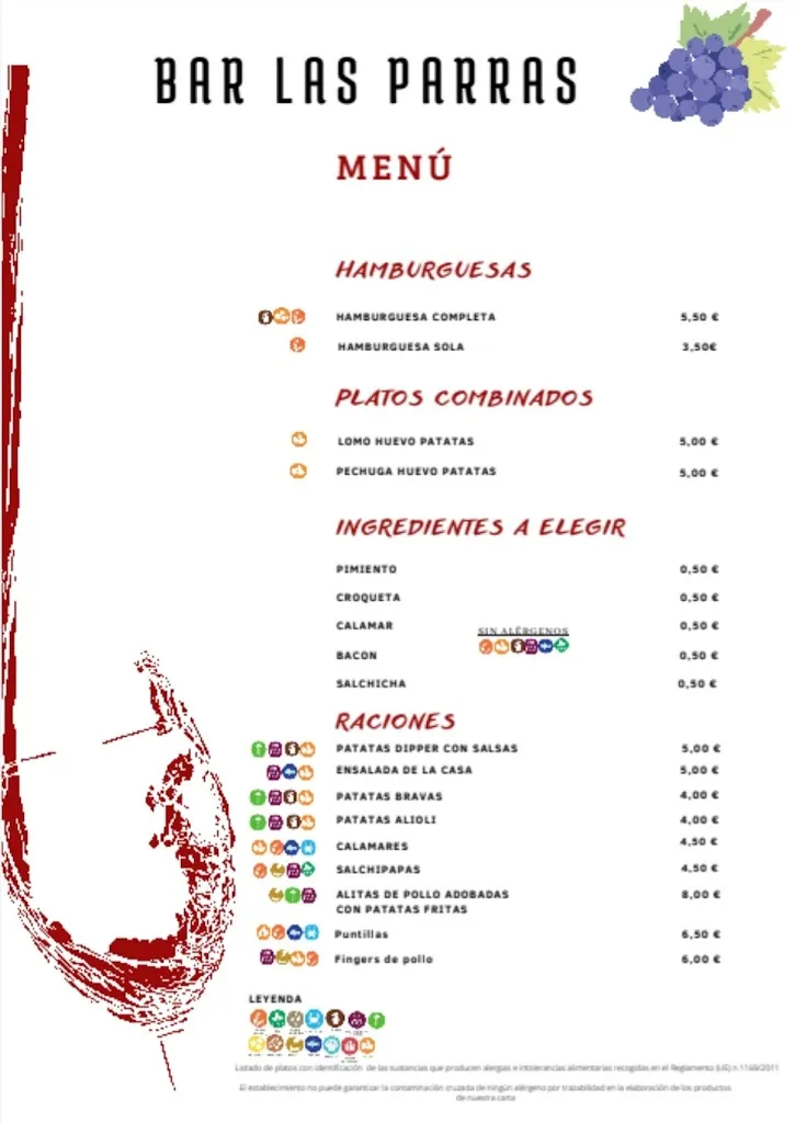Menu_Bar las Parras_Fuenmayor_image_1