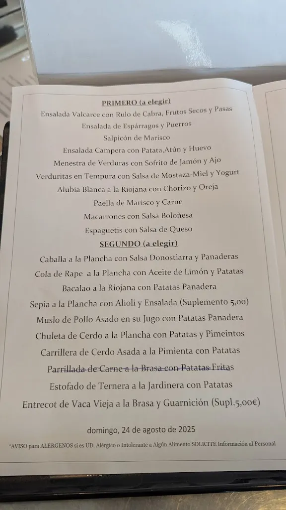 Menu_Restaurante Área de Servicio Hormilla Valcarce_Hormilla_immagine_2