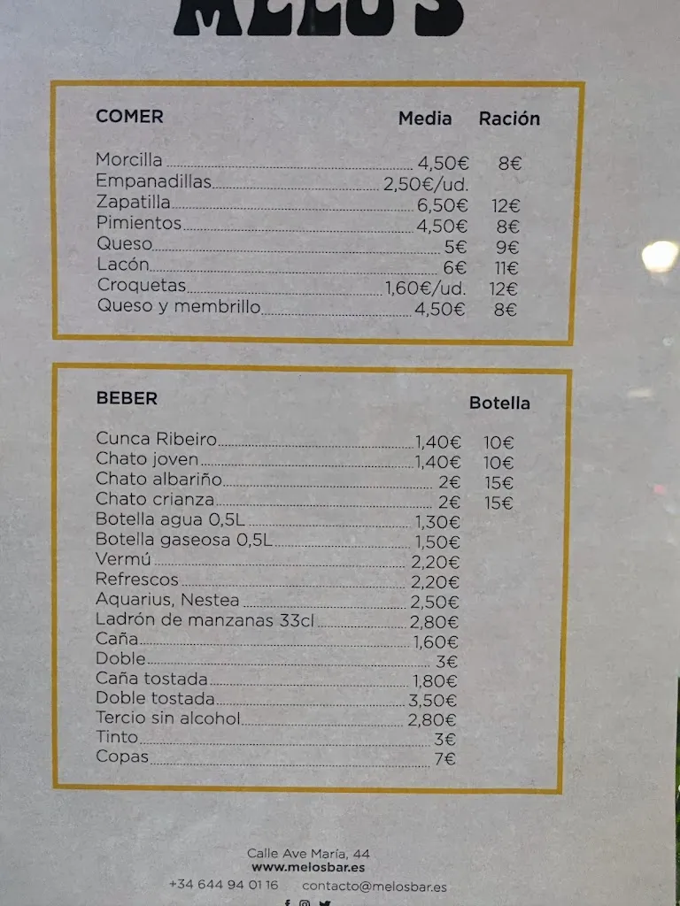 Menu_Bar Melo's Lavapiés_Manjarrés_image_4