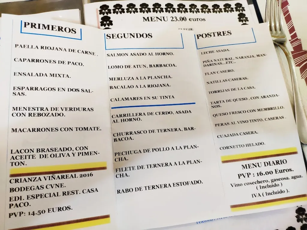 Menu_RESTAURANTE CASA PACO DE RODEZNO_Rodezno_image_3