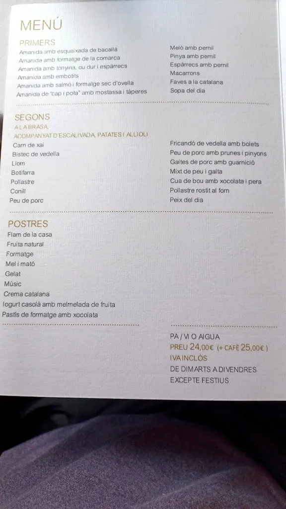 Menu_Restaurant Hostal Colomí_Santa Coloma_image_1