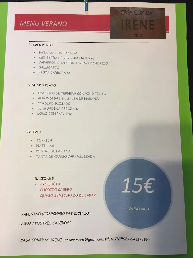 Menu_Restaurante Casa Comidas Irene_Villavelayo_image_1