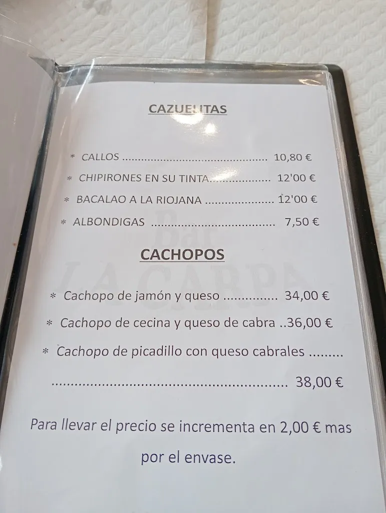 Menu_Bar La Carpa_Zarratón_image_1