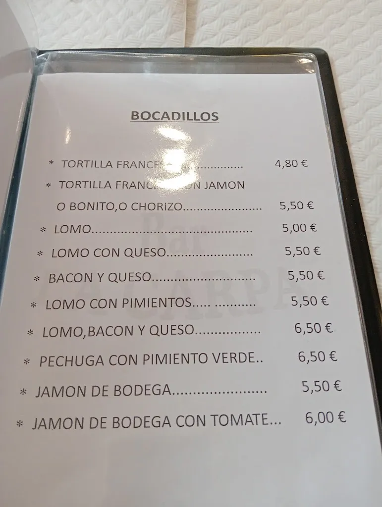 Menu_Bar La Carpa_Zarratón_image_4