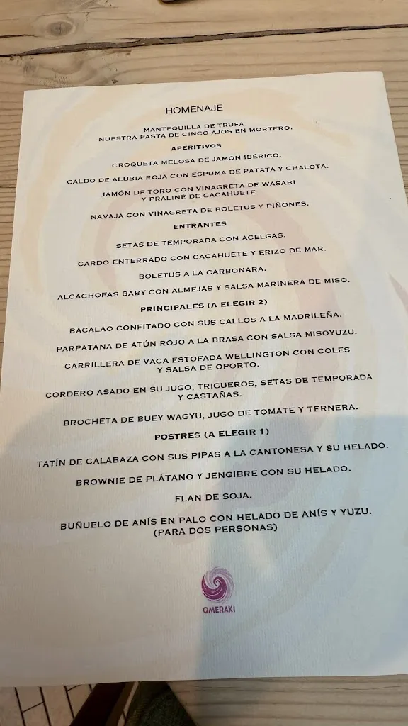 Menu_Restaurante Omeraki. By Alberto Chicote._Villarejo_immagine_3