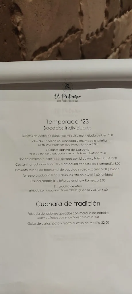 Menu_El Pedrusco de Aldealcorvo_Villarejo_image_1
