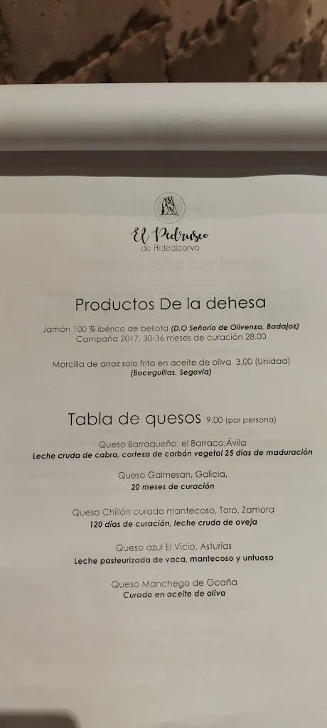 Menu_El Pedrusco de Aldealcorvo_Villarejo_image_2