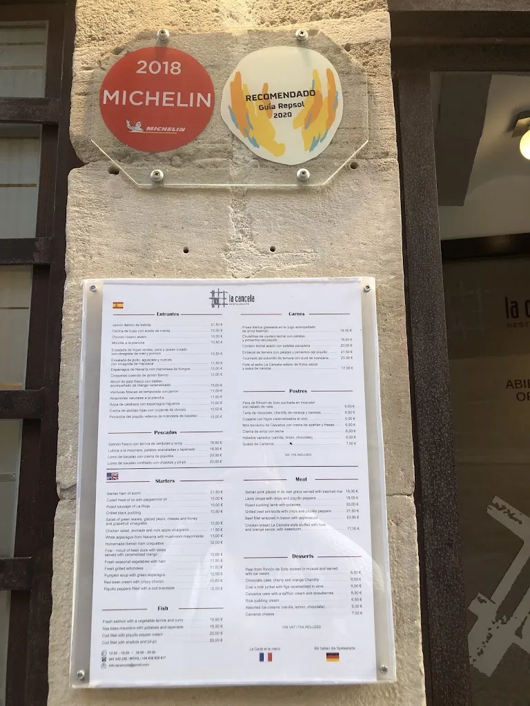 Menu_Restaurante La Cancela_Santo Domingo de la Calzada_immagine_3