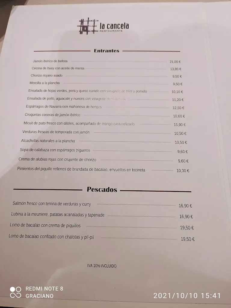 Menu_Restaurante La Cancela_Santo Domingo de la Calzada_immagine_4