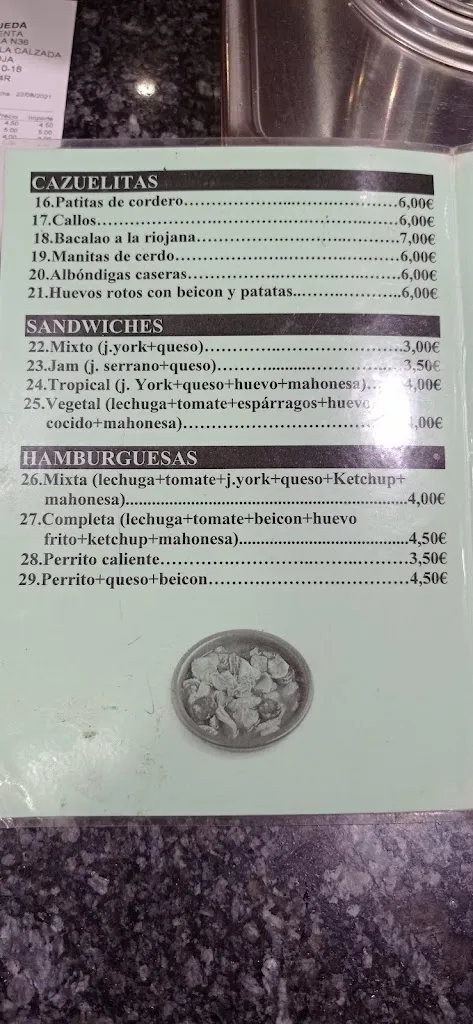 Menu_Bar La Rueda_Santo Domingo de la Calzada_immagine_1