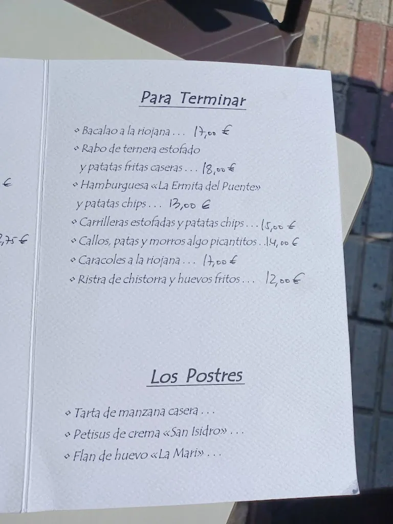 Menu_La Ermita del Puente_Santo Domingo de la Calzada_immagine_4