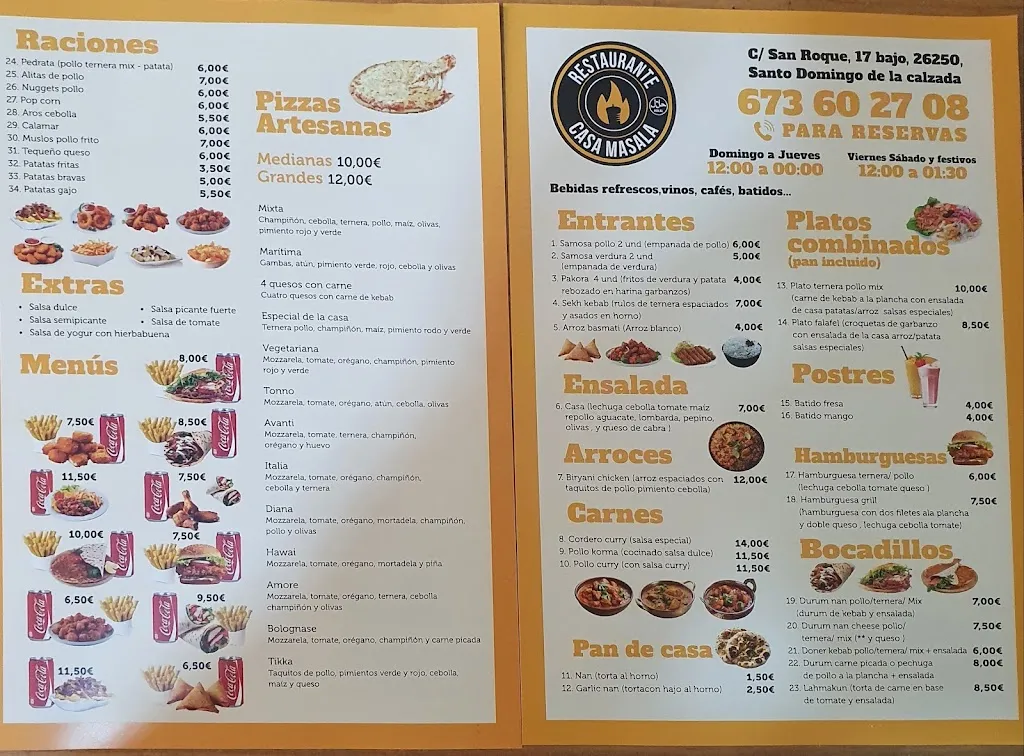 Menu_Kebab Restaurante Bar Casa Masala_Santo Domingo de la Calzada_image_1