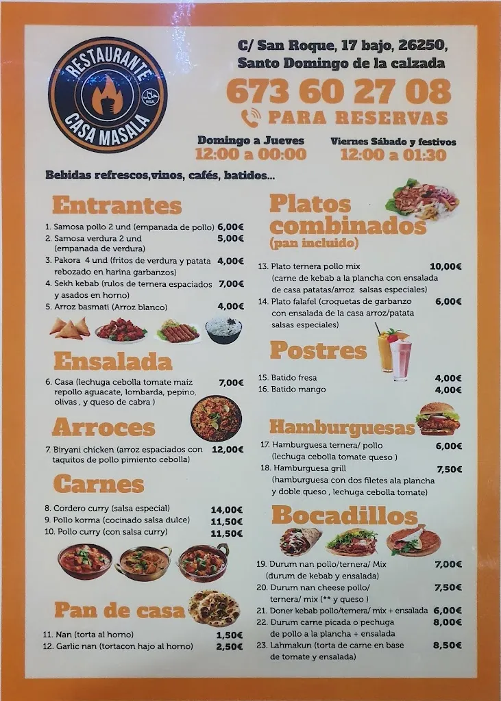 Menu_Kebab Restaurante Bar Casa Masala_Santo Domingo de la Calzada_image_3