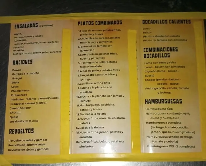 Menu_Cervecería Trueno_Santo Domingo de la Calzada_image_1