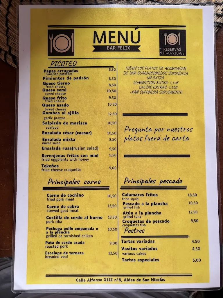 Menu_Bar Churreria Felix_Aldea de San Nicolás La_image_3