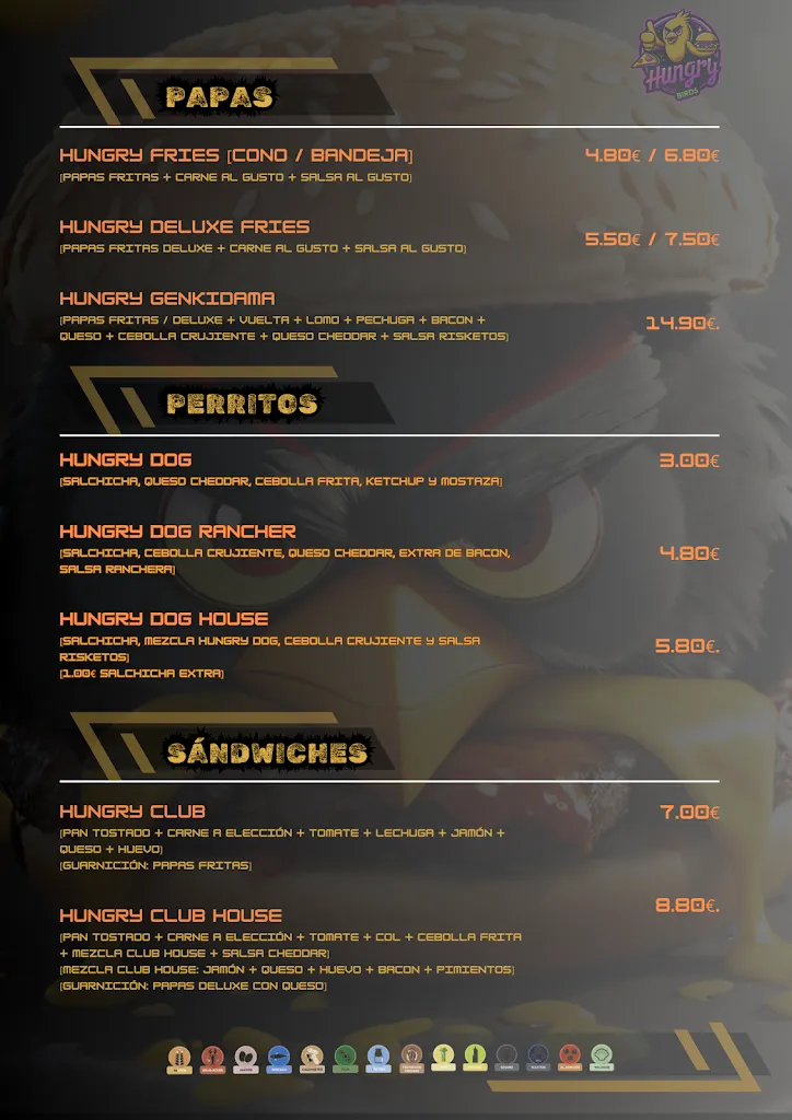 Menu_Hungry Birds - Bar La Aldea de San Nicolás - Comida rápida Burger and Pizza_Aldea de San Nicolás La_image_2
