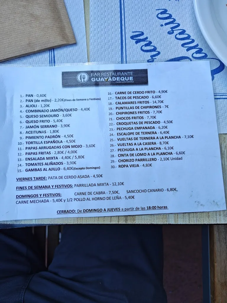 Menu_Bar Restaurante Guayadeque_Agüimes_image_4