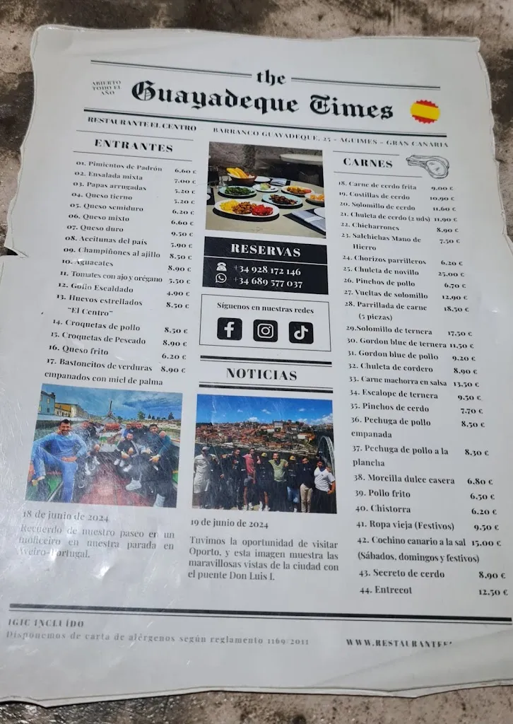 Menu_Restaurante El Centro_Agüimes_immagine_2