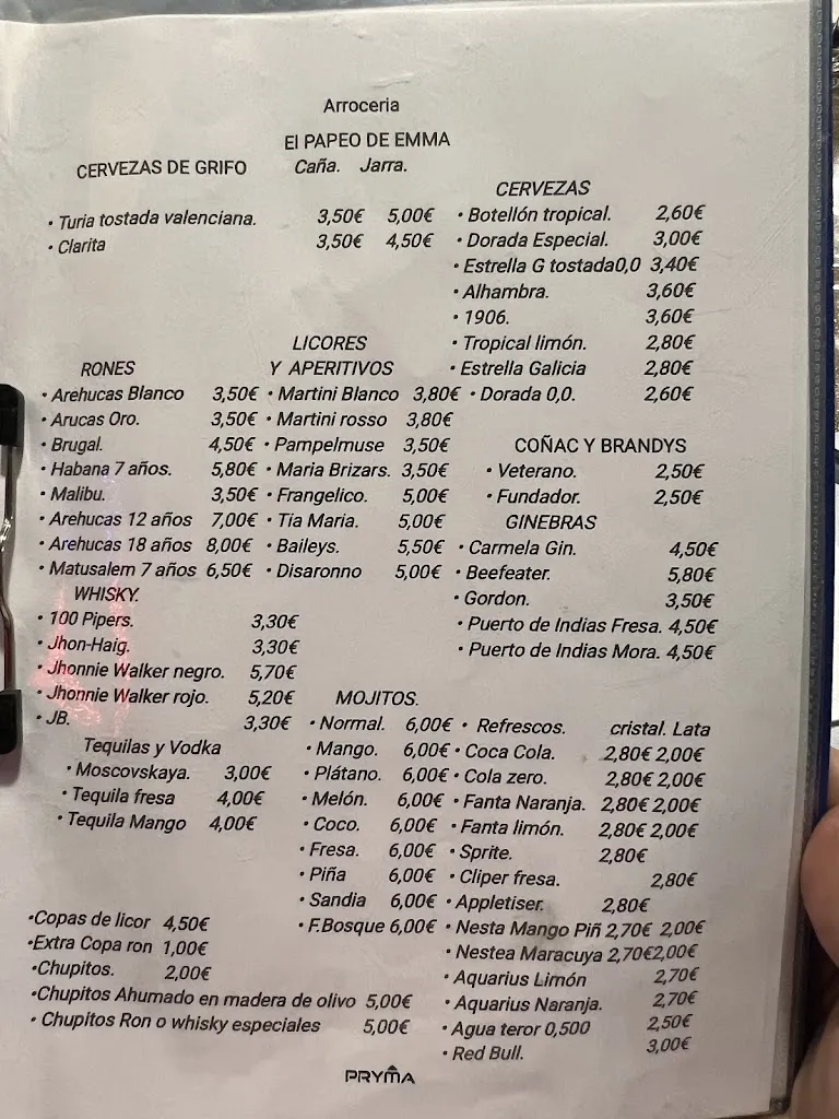 Menu_Arroceria El Papeo de Emma _Agüimes_immagine_3