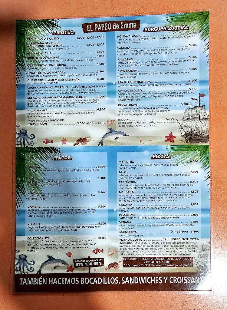 Menu_Arroceria El Papeo de Emma _Agüimes_immagine_4