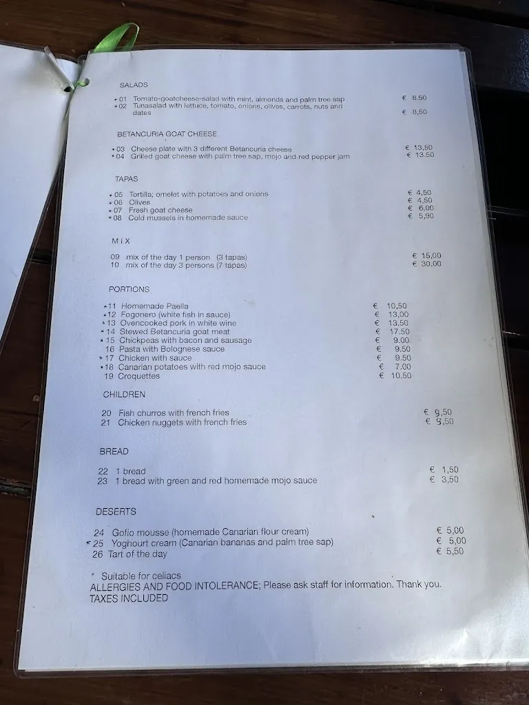 Menu_Bodegon Don Carmelo_Betancuria_immagine_1