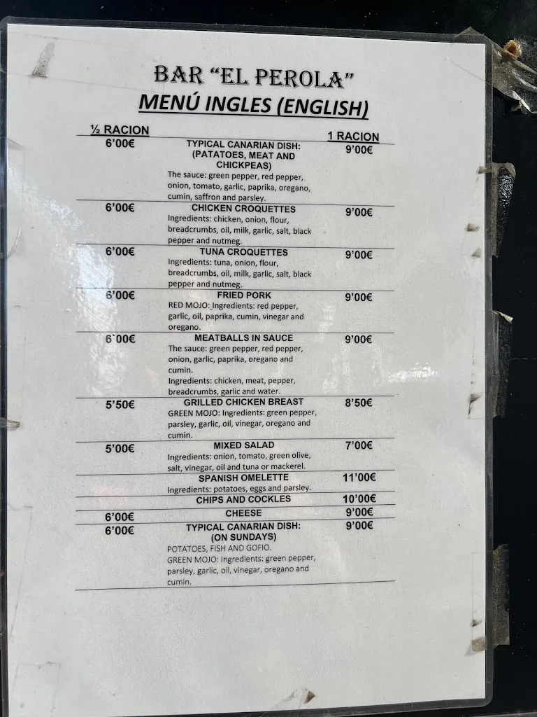 Menu_Bar El Perola_Agaete_image_2