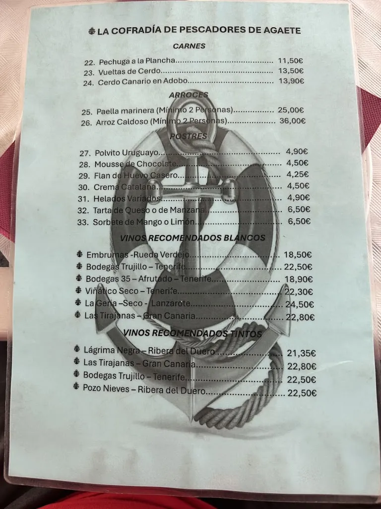 Menu_Restaurante Cofradía de Pescadores_Agaete_immagine_4