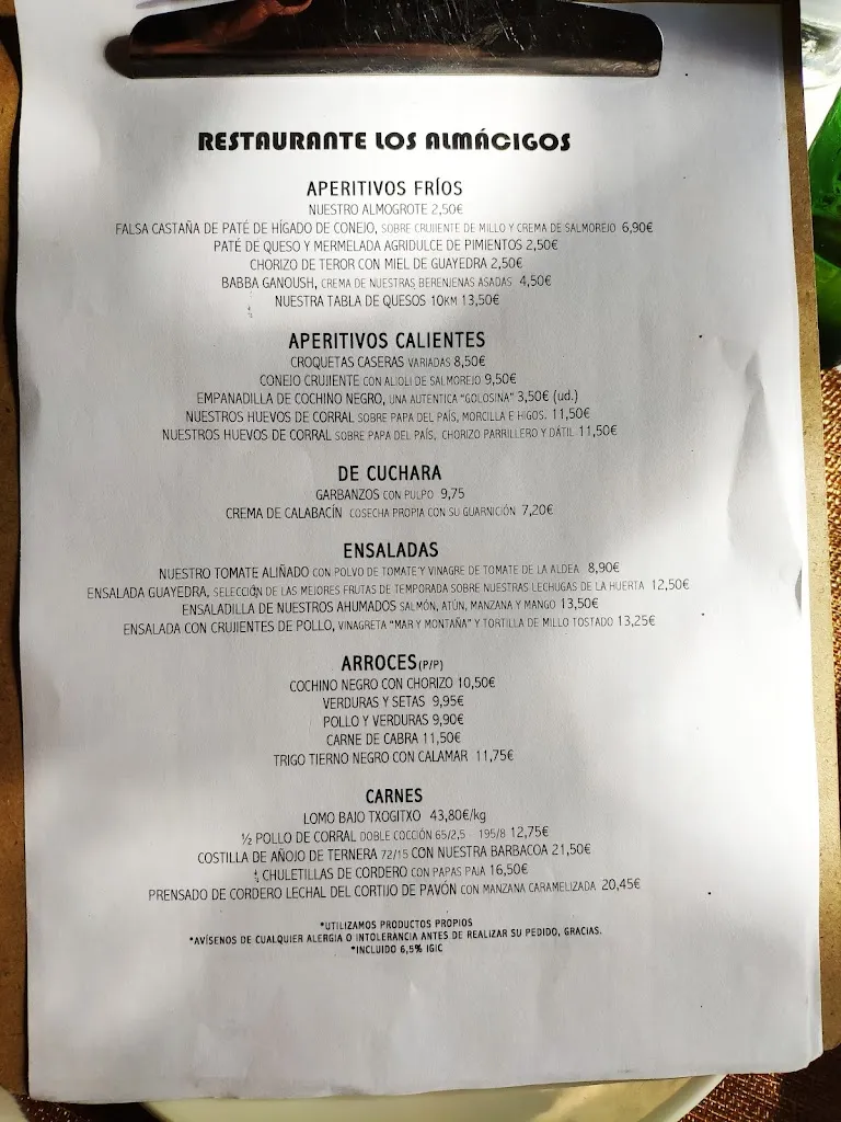 Menu_Restaurante Los Almácigos. Guayedra._Agaete_immagine_1