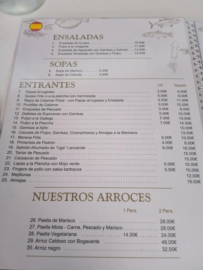 Menu_Restaurante Gregorio El Pescador_Corralejo_image_1