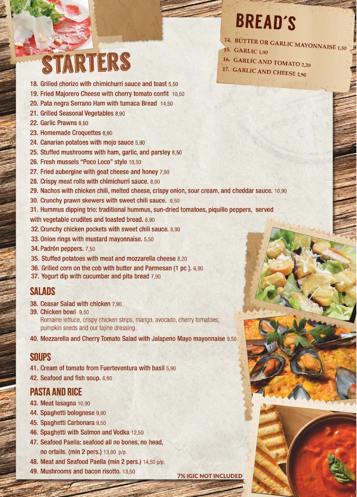 Menu_Poco Loco Grill - Restaurant Corralejo Fuerteventura_Corralejo_image_1