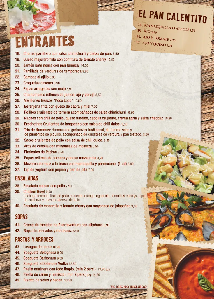 Menu_Poco Loco Grill - Restaurant Corralejo Fuerteventura_Corralejo_image_2