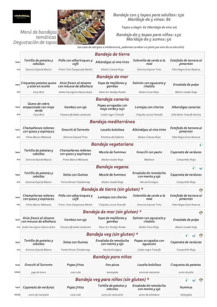 Menu_Land of Freedom restaurante y tapas bar_Corralejo_image_1