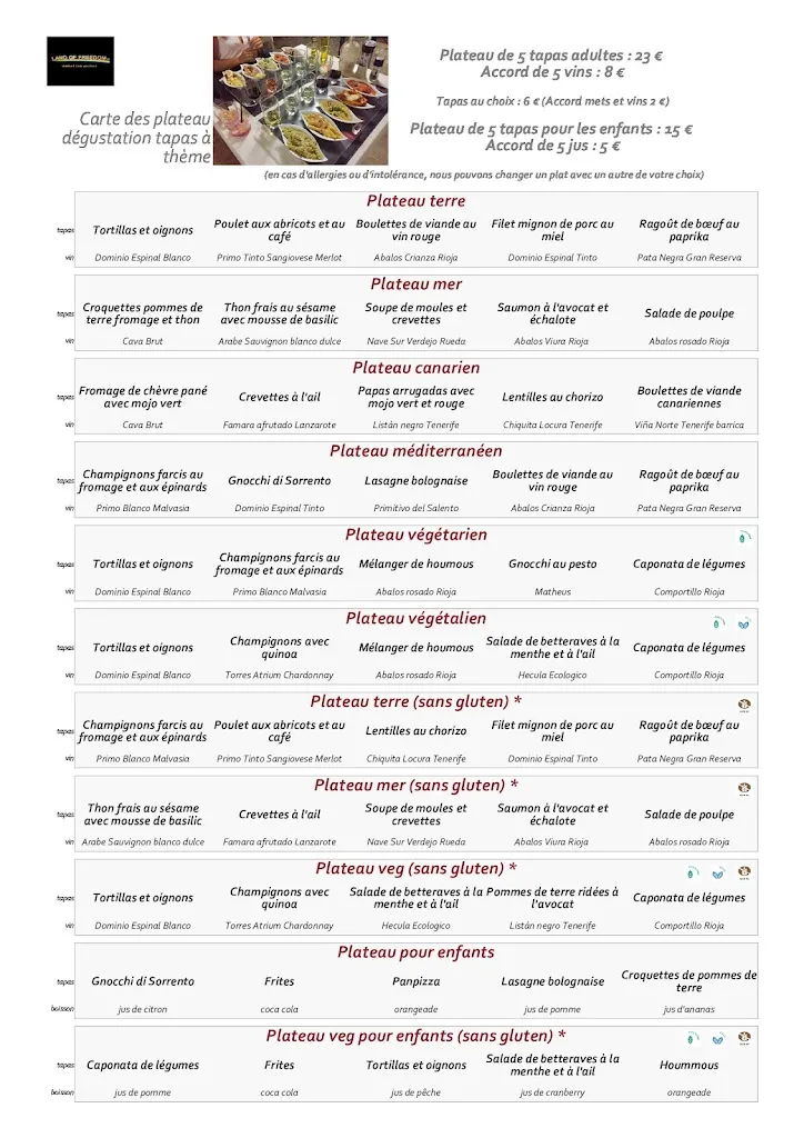 Menu_Land of Freedom restaurante y tapas bar_Corralejo_image_3