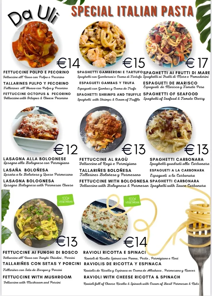 Menu_Restaurante Da Uli_Corralejo_immagine_3