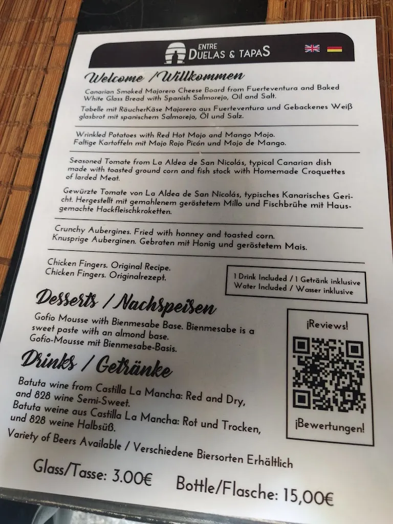 Menü_Restaurante Entre Duelas y Tapas_Arucas_Bild_2