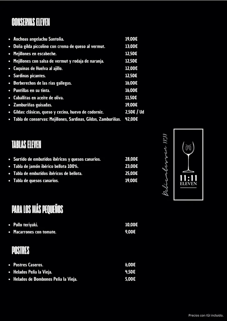 Menu_Vinoteca Arucas 11:11 Eleven_Arucas_immagine_2