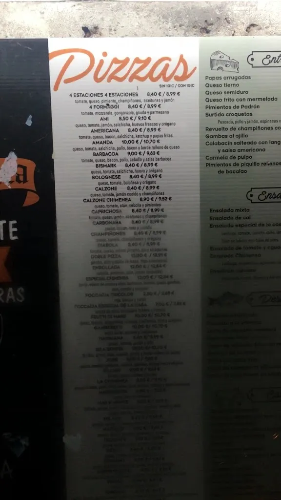 Menu_La Chimenea, Restaurante Y Pizzeria_Arucas_image_3