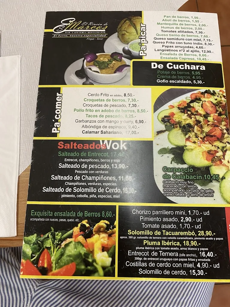Menu_El Rincon de Marcos, Firgas_Arucas_image_1