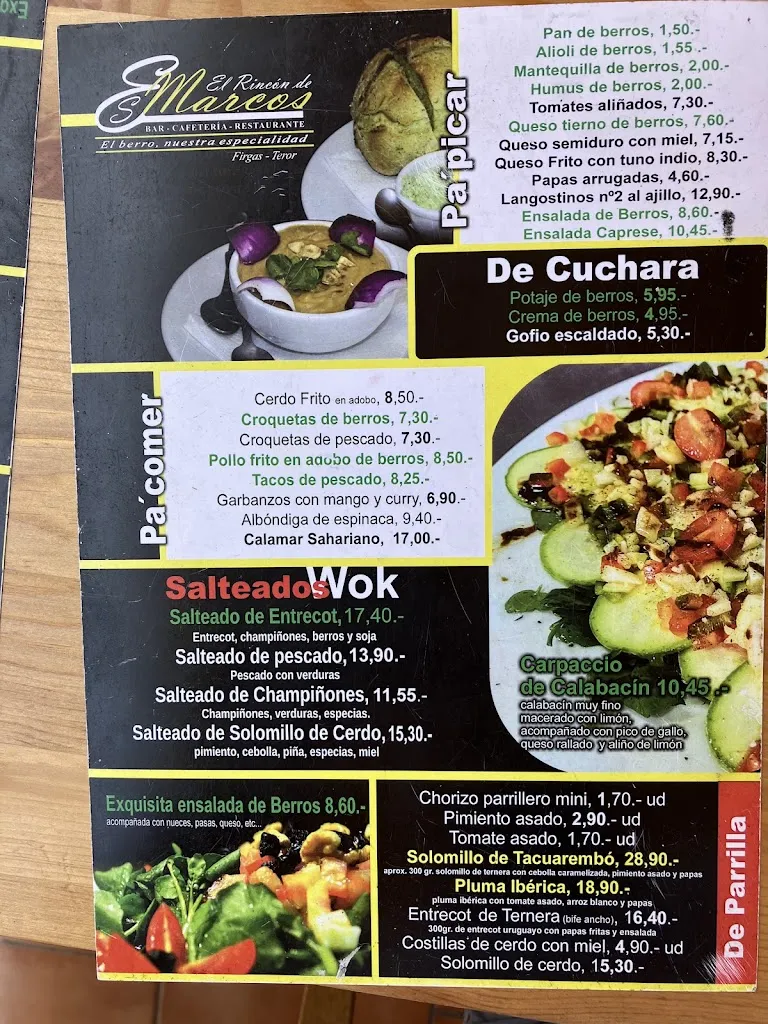 Menu_El Rincon de Marcos, Firgas_Arucas_image_3