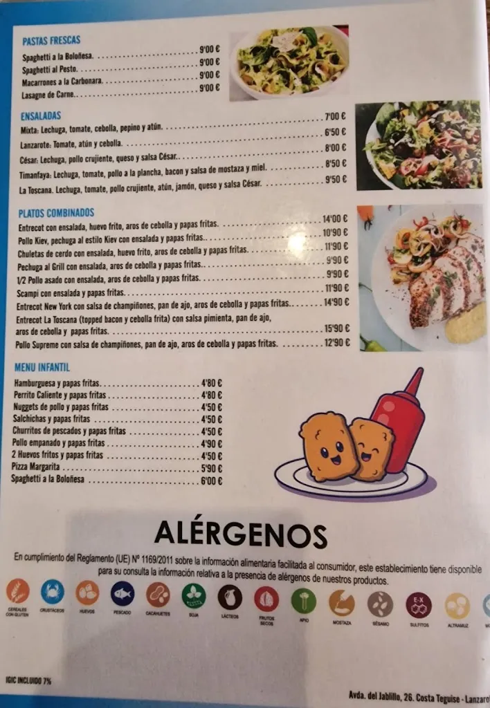 Menu_Restaurante La toscana costa Teguise_Costa Teguise_image_2