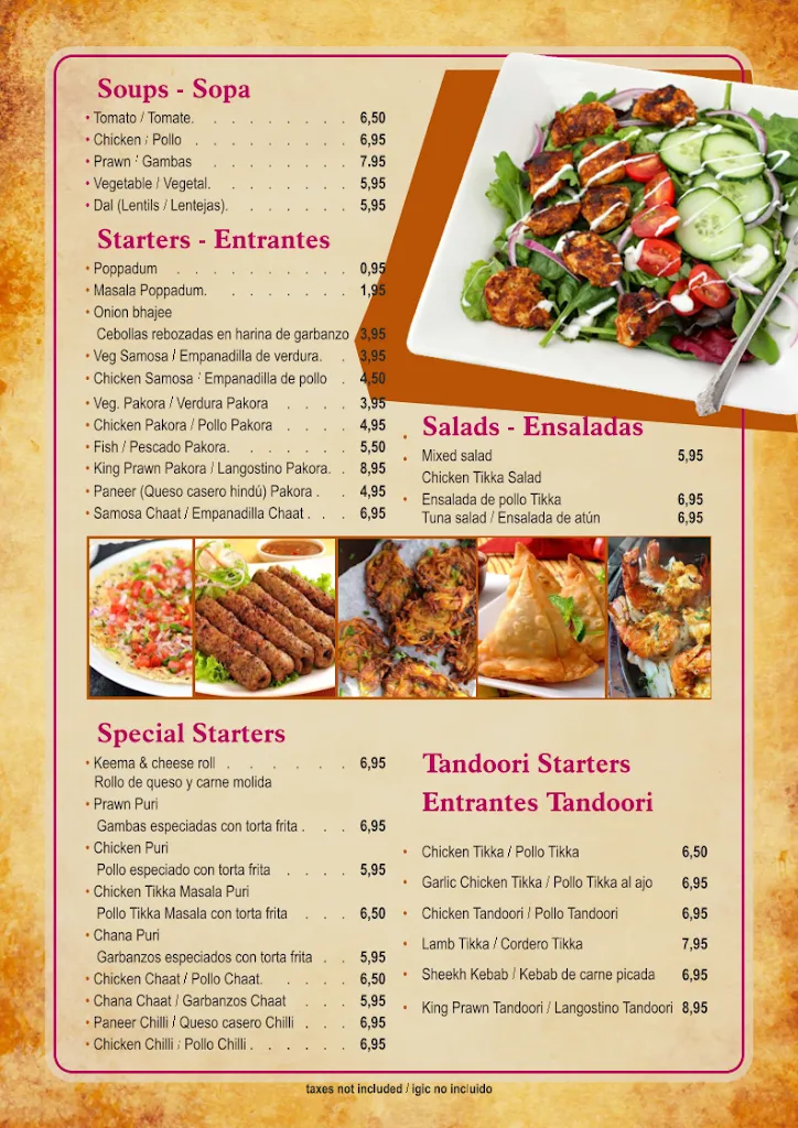 Menu_DIVINE INDIA_Costa Teguise_image_4