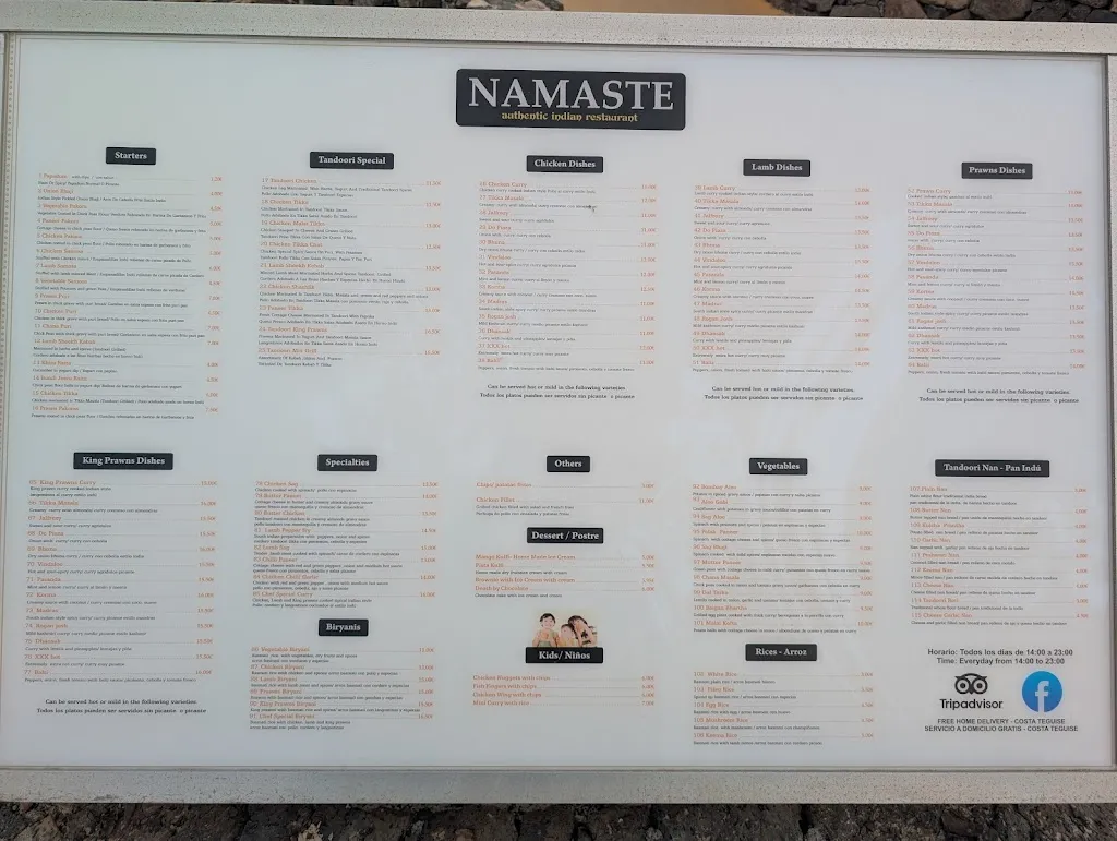 Menu_Namaste India playa_Costa Teguise_image_3