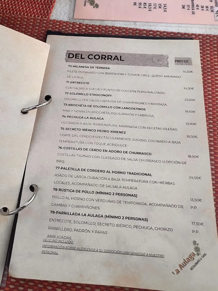 Menu_La Aulaga Costa Teguise Lanzarote_Costa Teguise_image_4