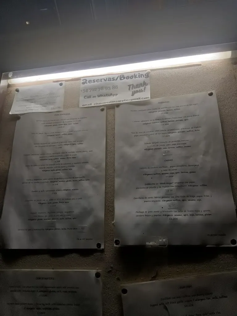 Menü_Restaurante El Navarro_Costa Teguise_Bild_1