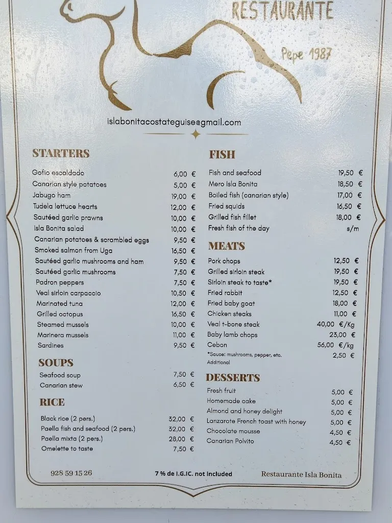 Menu_Restaurante Isla Bonita_Costa Teguise_image_2