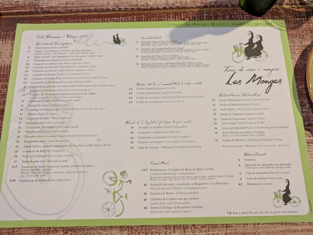 Menu_Tasca Les Monges_Denia_image_1