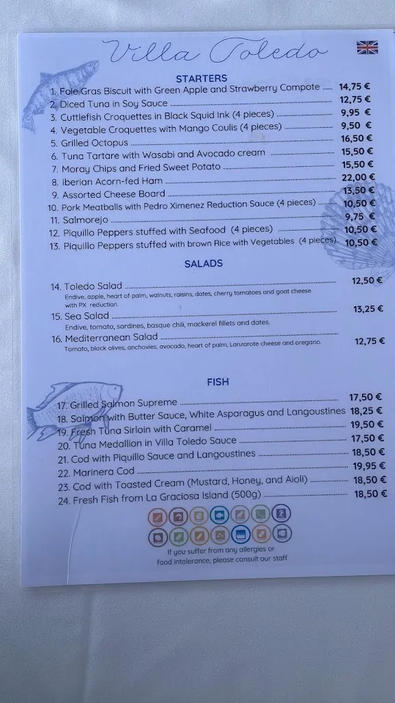 Menu_Restaurante Villa Toledo_Costa Teguise_immagine_2